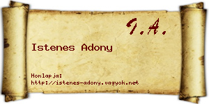 Istenes Adony névjegykártya